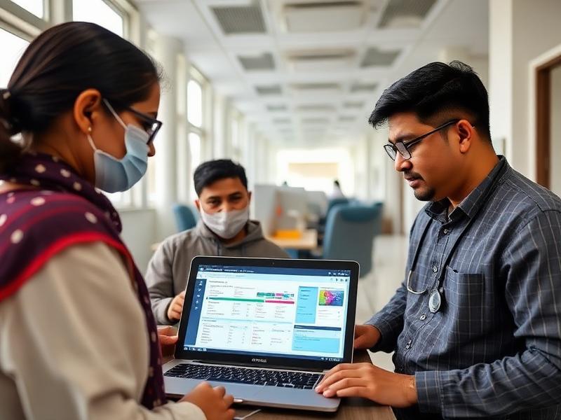Healthcare administrators reviewing an AafnoCare dispatch dashboard